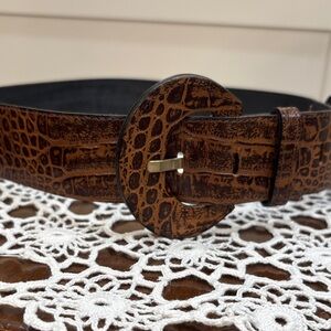 Brown Crocodile Pattern Belt